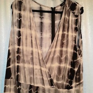 Ashley Stewart Black and White Tie Dye Jumpsuit